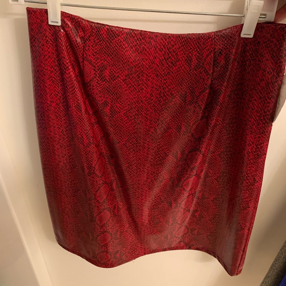 Red Snakeskin Skirt